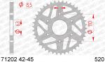 Kettenrad Stahl Teilung 520, Zähne 45